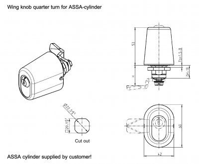 Enpunktslås utanpåliggande för ASSA cylinder oval