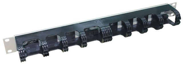 19" 1U panel trådledare med öglor. F-rack Systems AB