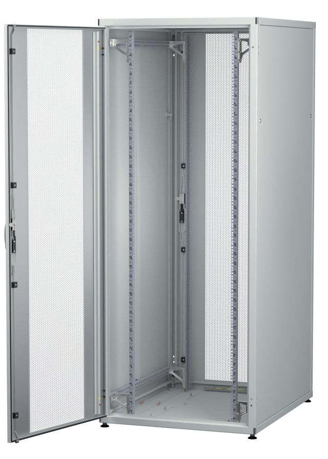 SZB IT 44AA 42U 800x1000mm serverrack RAL7035 med ventilerande dörrar fram och bak, 2 par 19" rackskenor. F-rack Systems