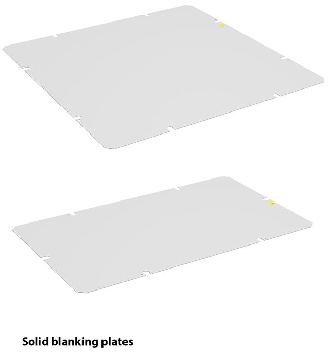Täckplåt solid plåt för SZB IT rackskåp. Monteras i topp eller bottenplattan. F-rack Systems AB