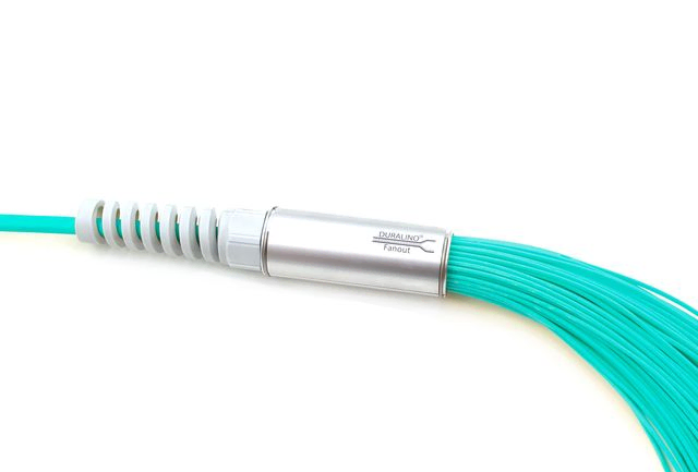 Duralino Fanout system i aluminum eller plast som kan hålla från 2 fiber upp till 144 fiber i breakout kabeln