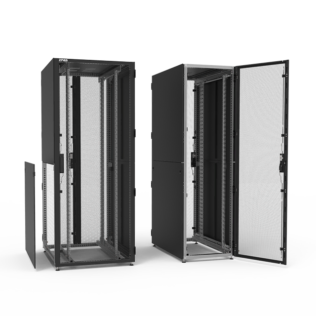 Z-Serverrack 42U i bredd 600mm och 800mm för Datacenter. Går att ställas fristående, i rader eller kall/varmgång. F-rack Systems